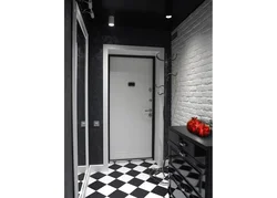 Hallway Design With Black Doors