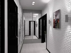 Hallway design with black doors