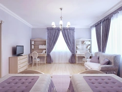 Corner bedroom with two windows design