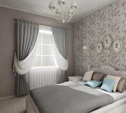Bedroom In Gray Beige Tones Photo