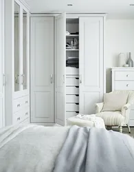 White bedroom wardrobe design photo