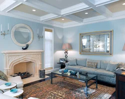 Modern Living Room Design In Blue Tones