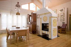 Kitchens with a fireplace in your home design photo