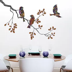 Birds in the kitchen interior