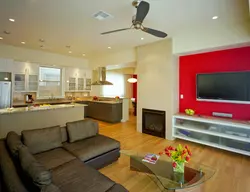 Kitchen Living Room With TV Design Photo