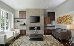 Kitchen living room with TV design photo