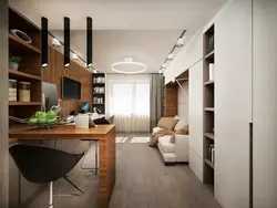 Living room design combined with kitchen and bedroom