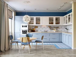 Kitchen living room in blue tones photo