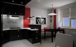 Black windows in the kitchen design