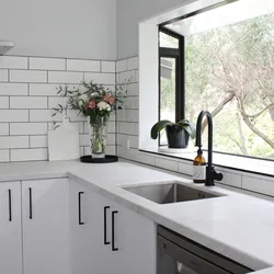 Black windows in the kitchen design