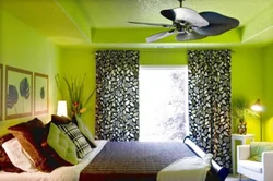 Bedroom Interior Green Ceiling