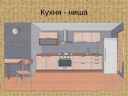 Lesson interior and kitchen layout