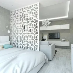 Room with partition bedroom design photo