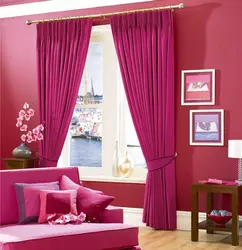 Kitchen design pink curtains