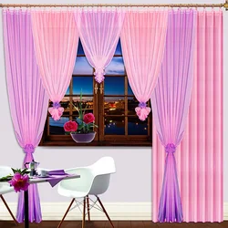 Дизайн кухни розовые шторы