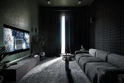 Interior of a dark room in an apartment
