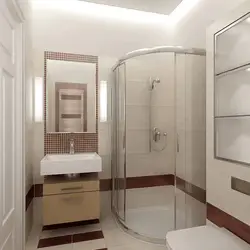 Shower cabin in a small bathroom without toilet photo