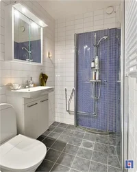 Tualet və duş ilə kiçik vanna otağı dizaynı