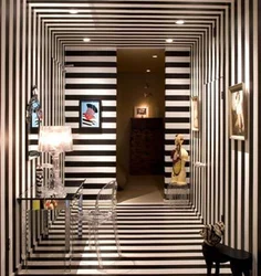 Photo of striped hallways