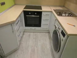 Kitchen Set For A Small Kitchen Corner Photo With Washing Machine