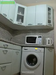 Kitchen set for a small kitchen corner photo with washing machine