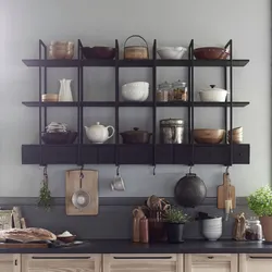 Shelving in the kitchen interior photo