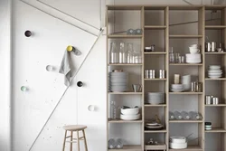 Shelving in the kitchen interior photo