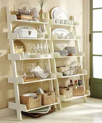 Shelving in the kitchen interior photo