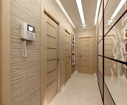 Long hallway wardrobe design photo