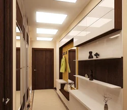 Long hallway wardrobe design photo