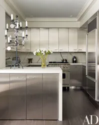 Stainless steel in the kitchen interior