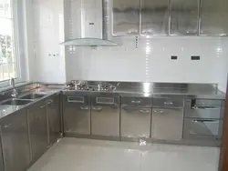 Stainless steel in the kitchen interior photo