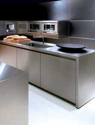 Stainless steel in the kitchen interior photo