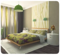 Bedroom In Beige-Green Tones Design Photo