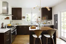 Kitchen In Brown And White Color Design Photo
