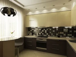Kitchen in brown and white color design photo