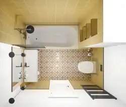 Banyoda kir yuvish mashinasi 3 kvadrat metr dizayn