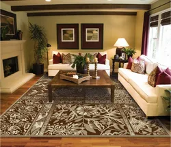 Living room interior with carpet on the floor