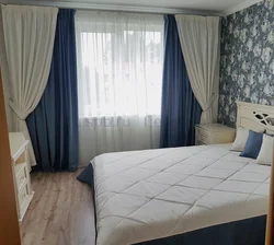 Дизайн серых штор в спальне фото