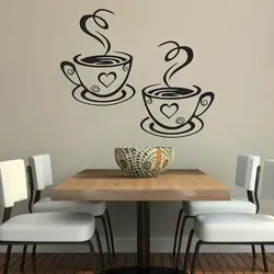 Кухня с обоями кофе дизайн