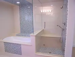 Bathroom design with shower and bathtub at the same time