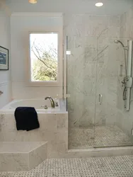 Bathroom design with shower and bathtub at the same time