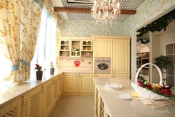 Venetian wallpaper in the kitchen photo
