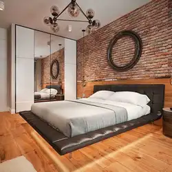 Loft style in the bedroom interior