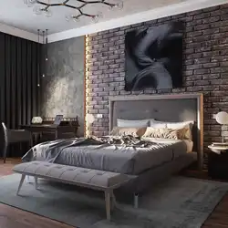 Loft style in the bedroom interior