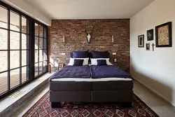 Loft style in the bedroom interior