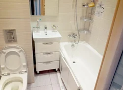 Renovation of a small bathroom and toilet photo in a panel house