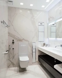 Small bathroom design in marble