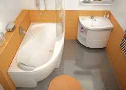 Small bathroom design with corner