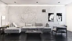 Плитка белый мрамор в интерьере гостиной